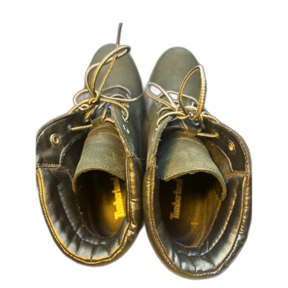 Timberland Women's Amston Wedge Booties Leather Suede Sz 9 Black Bikercore, Goth - Picture 8 of 9